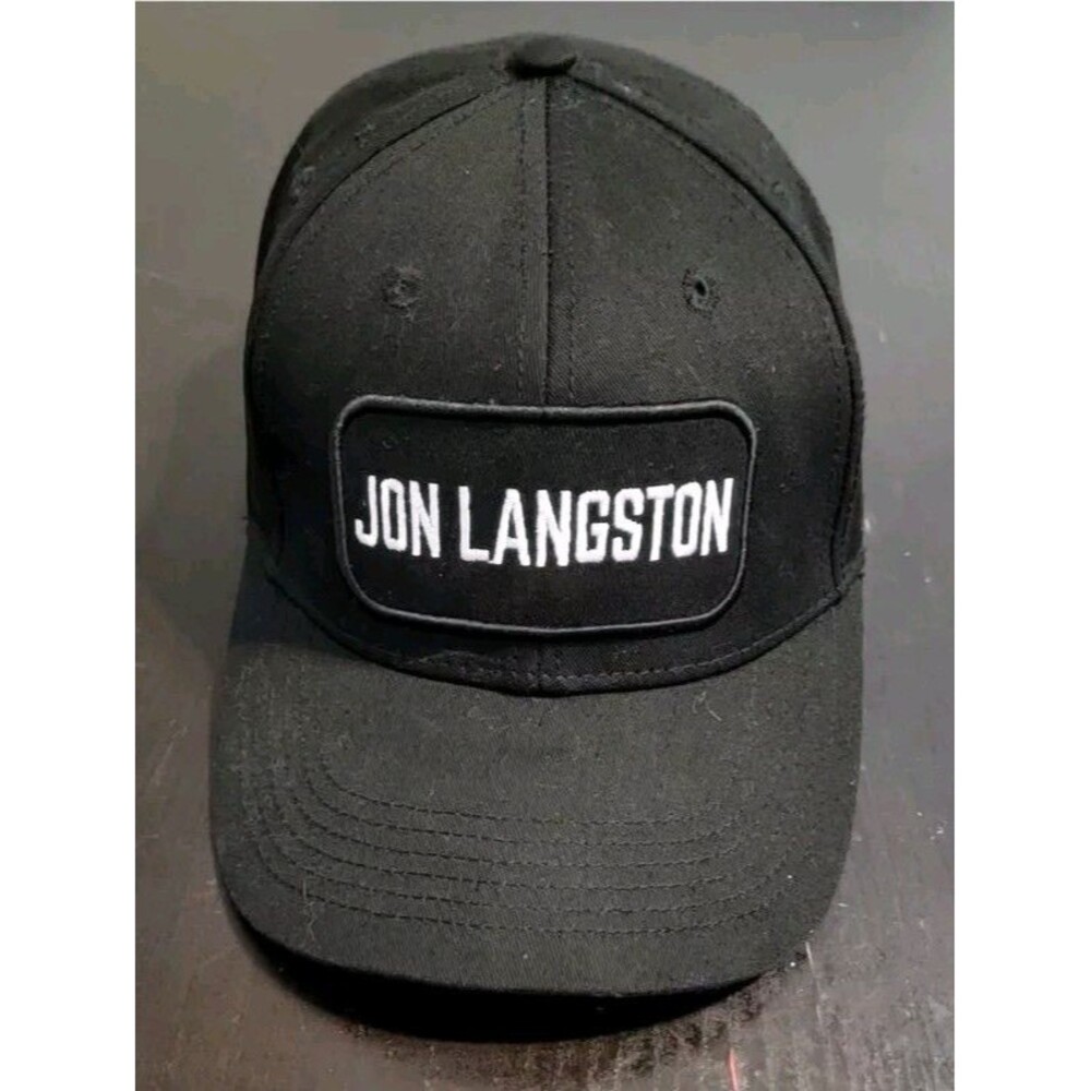 Jon Langston Black Snapback Hat Cap Embroidered White Patch Country Music